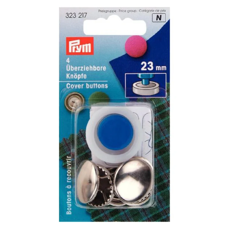 Prym Stofknopen met Matrijs Zilver 23 mm
