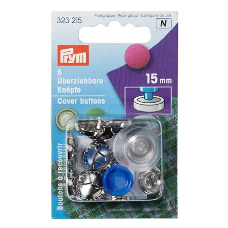 Prym Stofknopen met Matrijs Zilver 15 mm