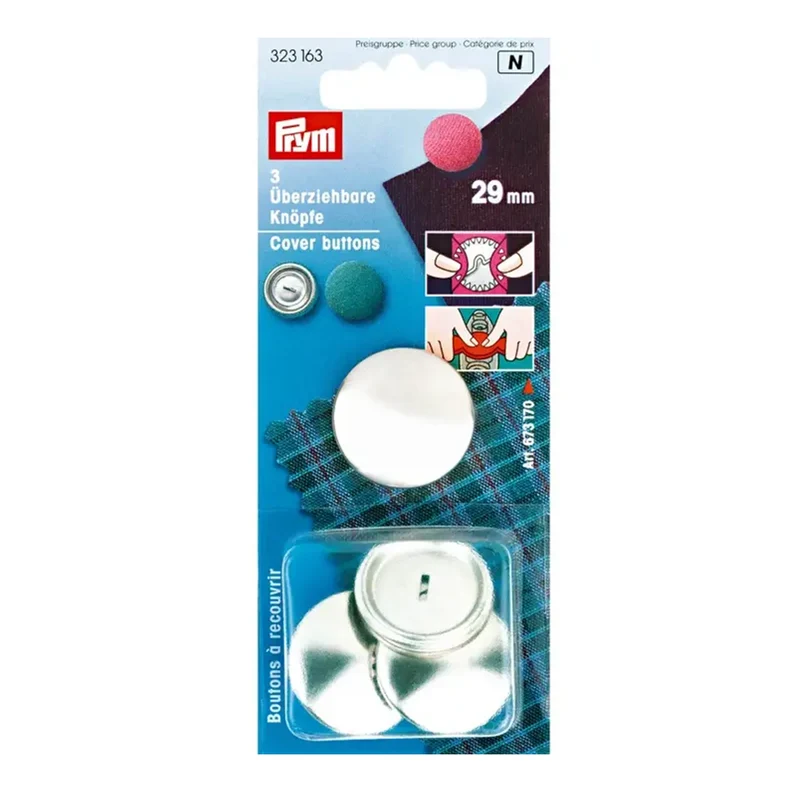 Prym Stofknopen Zonder Matrijs Zilver 29 mm