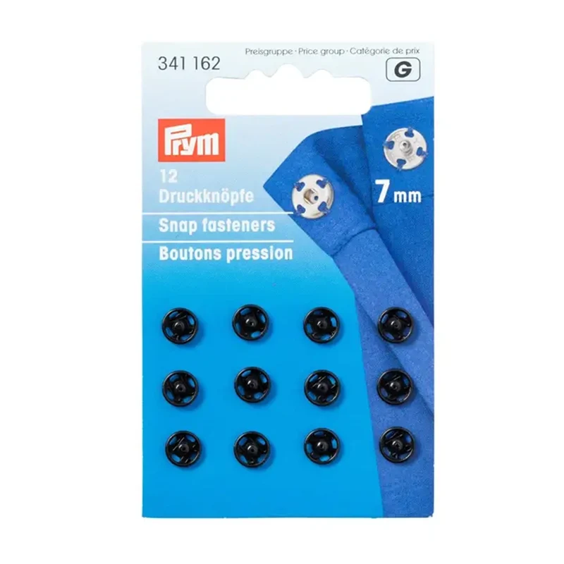 Prym Aannaaidrukknopen Zwart 7 mm