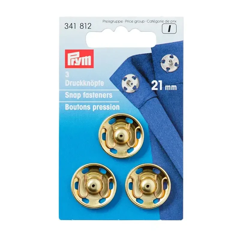Prym Aannaaidrukknopen Goudkleurig 21 mm