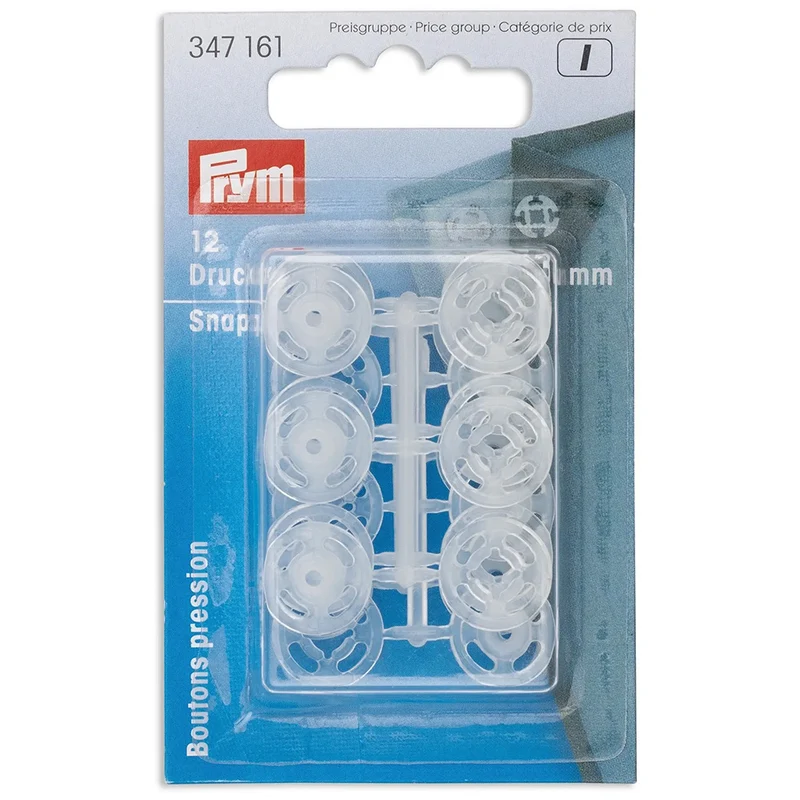 Prym Aannaaidrukknopen Rond Transparant 13 mm