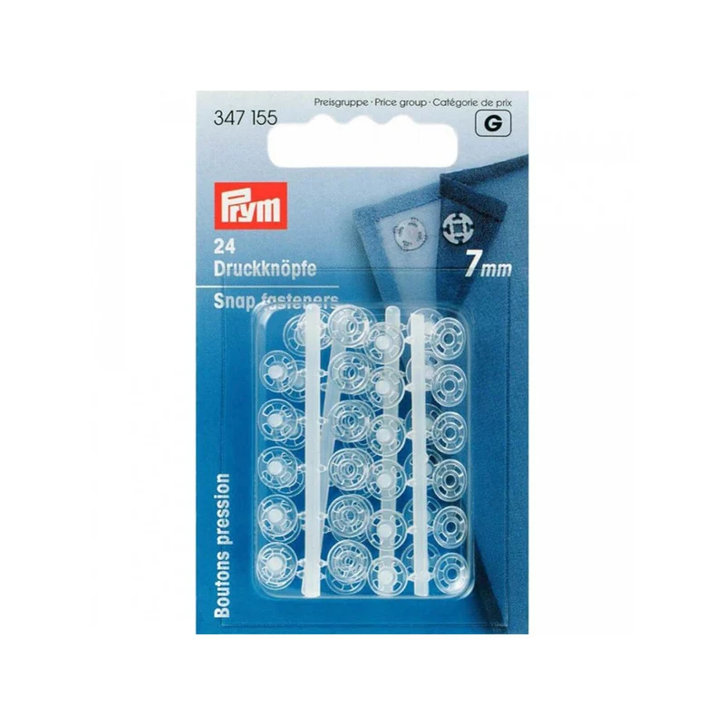 Prym Aannaaidrukknopen Rond Transparant 7 mm