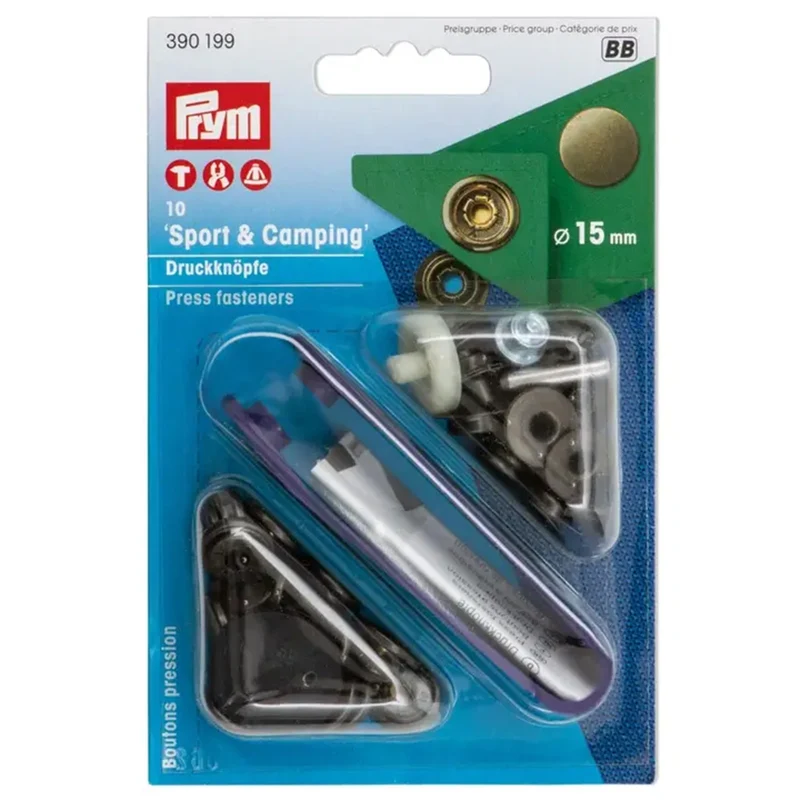 Prym Naaivrije Drukknopen Sport & Camping 15mm 01 Oudmessing