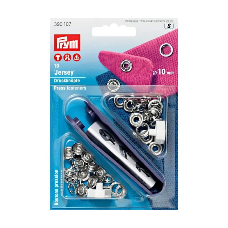 Prym Naaivrije Drukknopen Jersey Tandring 10 mm 01 Zilver
