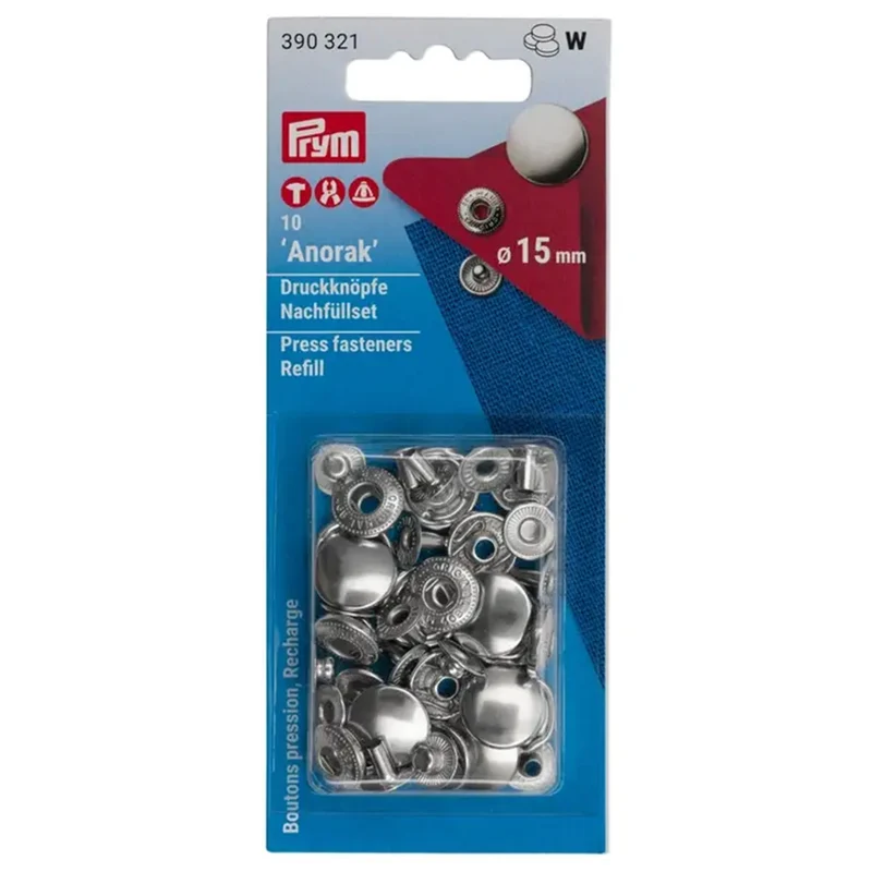 Prym Navullingen Naaivrije Drukknopen 15mm 01 Zilver