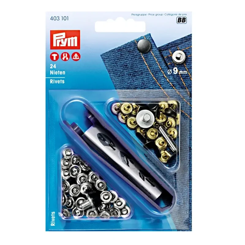 Prym Siernieten 9 mm 01 Zilver / Oudijzer