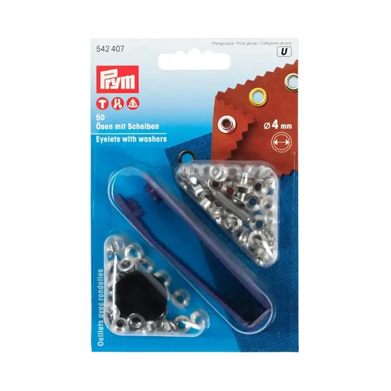 Prym Ringen met Schijven Zilver 4 mm