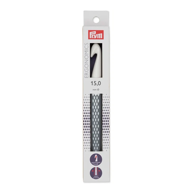 Prym Wolhaaknaald Ergonomisch 18 cm 15,00 mm Grijs