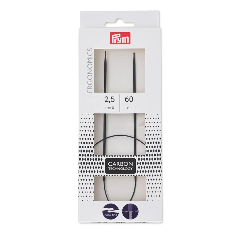 Prym Rondbreinaald Ergonomisch Carbon 60 cm 2,5 mm