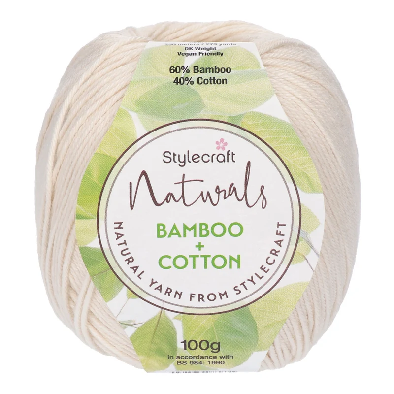 Stylecraft Naturals - Bamboo + Cotton DK 7128 Ecru