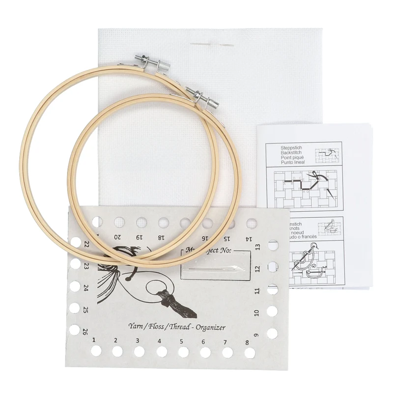 Restyle Set Borduurstof Aïda 54 (14 ct.) incl. Borduurringen 009 White