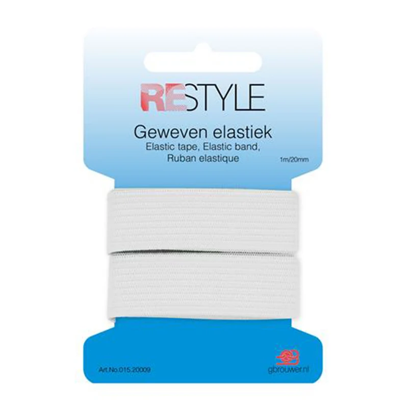 Restyle Geweven Elastiek 20 mm x 1 meter 009 Wit