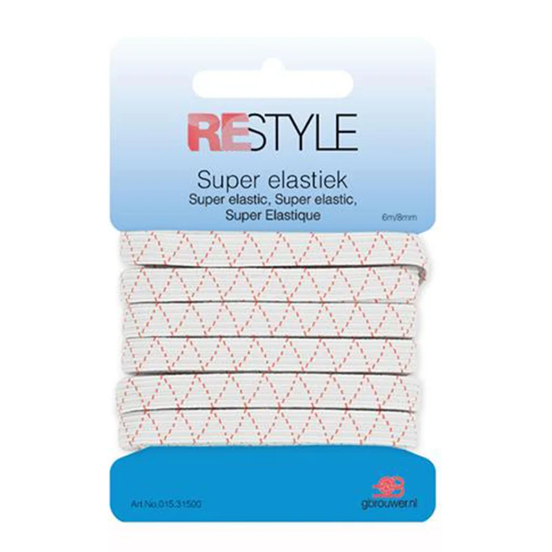 Restyle Super Elastiek 8 mm x 6 meter 009 Wit