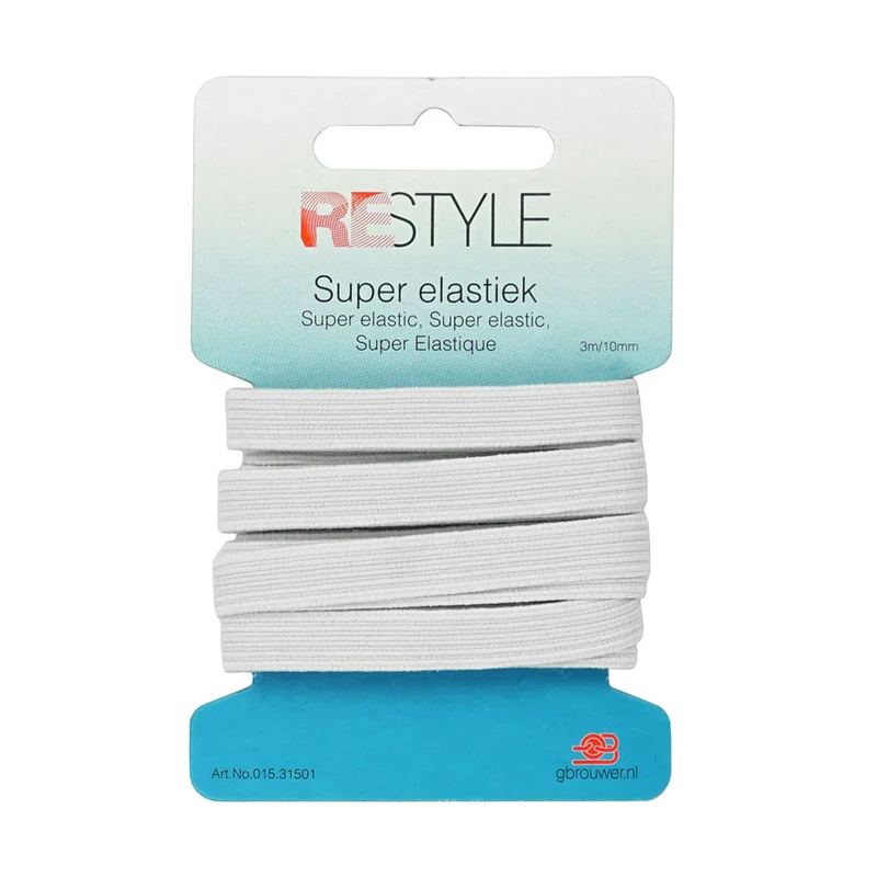Restyle Super Elastiek 10 mm x 3 meter 009 Wit