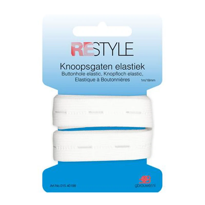 Restyle Knoopsgaten Elastiek 18 mm x 1 meter 009 Wit