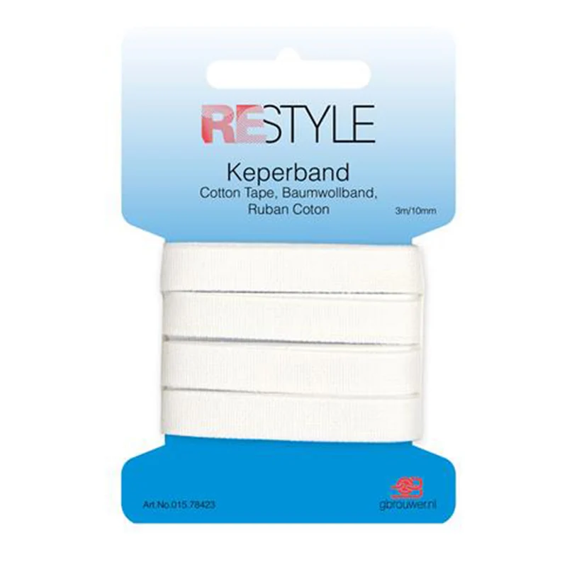 Restyle Keperband 10 mm x 3 meter 009 Wit