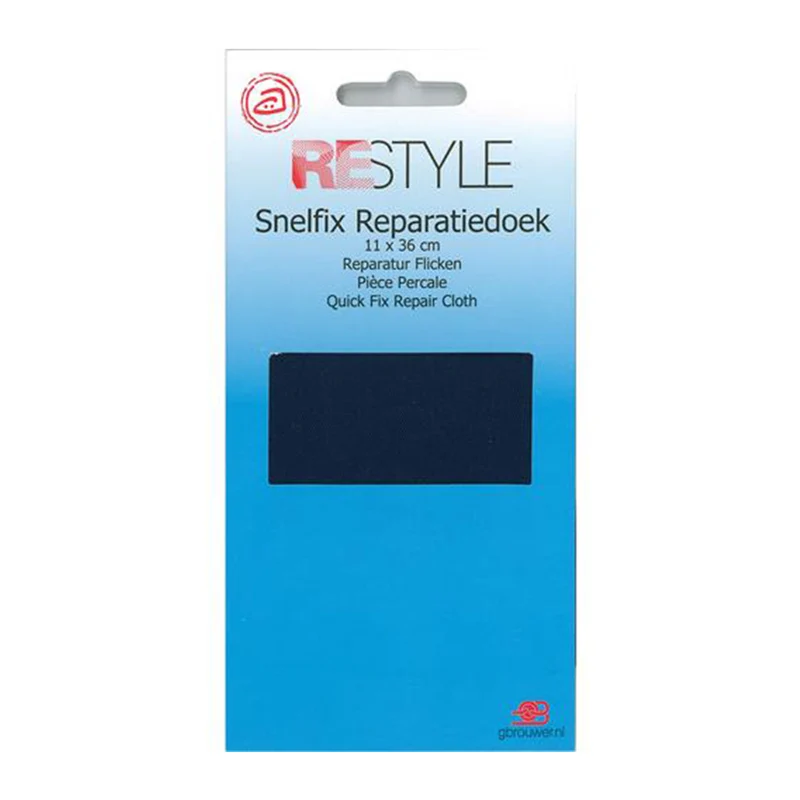 Restyle Snelfix Reparatiedoek 11 cm x 36 cm Opstrijkbaar 210 Denim Blauw