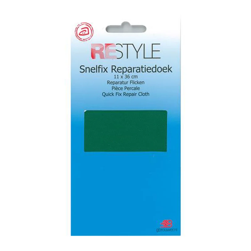 Restyle Snelfix Reparatiedoek 11 cm x 36 cm Opstrijkbaar 375 Groen