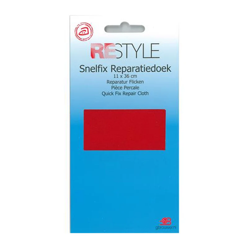 Restyle Snelfix Reparatiedoek 11 cm x 36 cm Opstrijkbaar 722 Rood