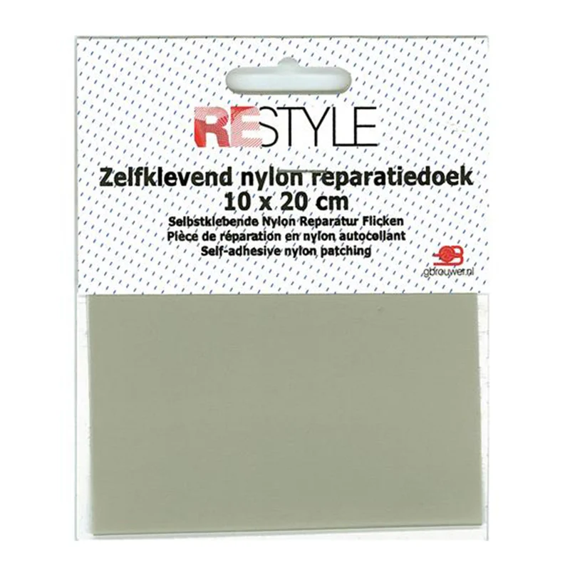 Restyle Reparatiedoek Nylon 10 cm x 20 cm Zelfklevend 004 Lichtgrijs