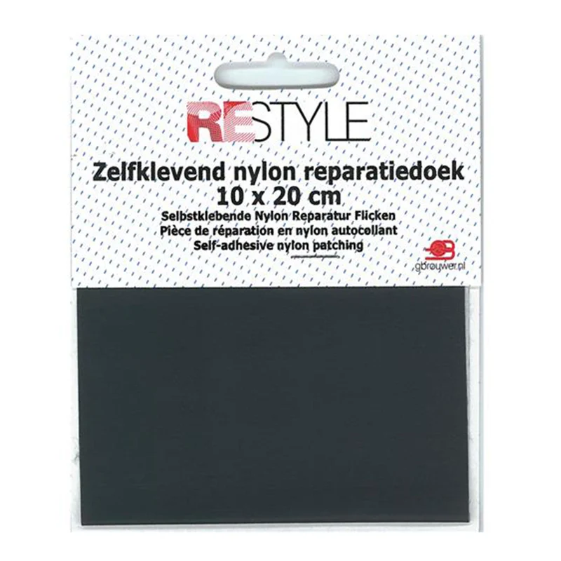 Restyle Reparatiedoek Nylon 10 cm x 20 cm Zelfklevend 002 Grijs