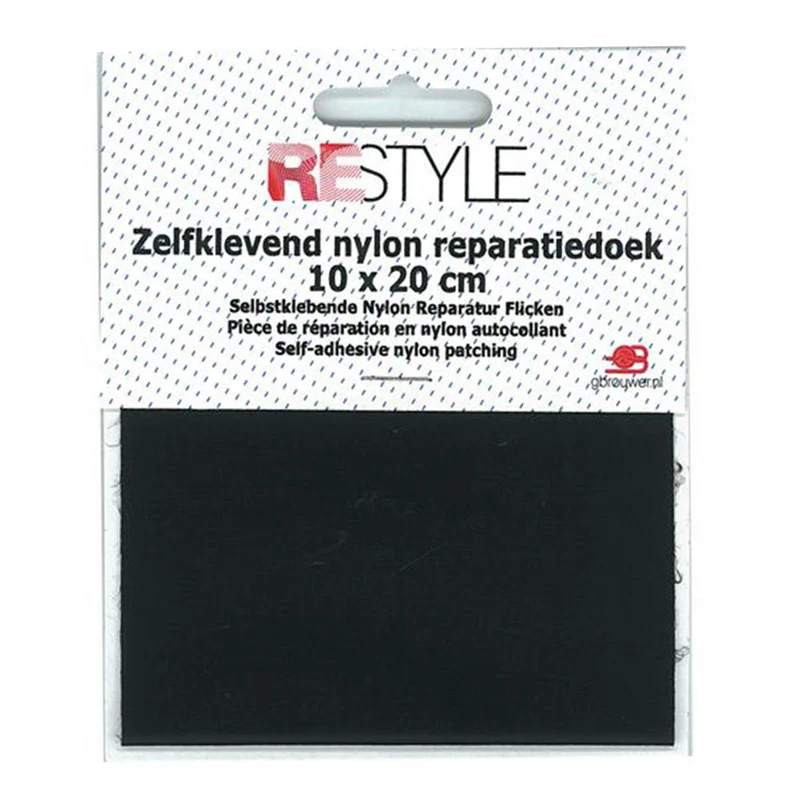 Restyle Reparatiedoek Nylon 10 cm x 20 cm Zelfklevend 000 Zwart