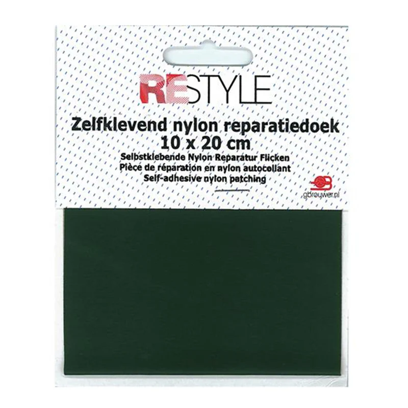 Restyle Reparatiedoek Nylon 10 cm x 20 cm Zelfklevend 461 Donkergroen