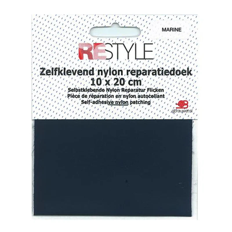 Restyle Reparatiedoek Nylon 10 cm x 20 cm Zelfklevend 210 Denim Blauw
