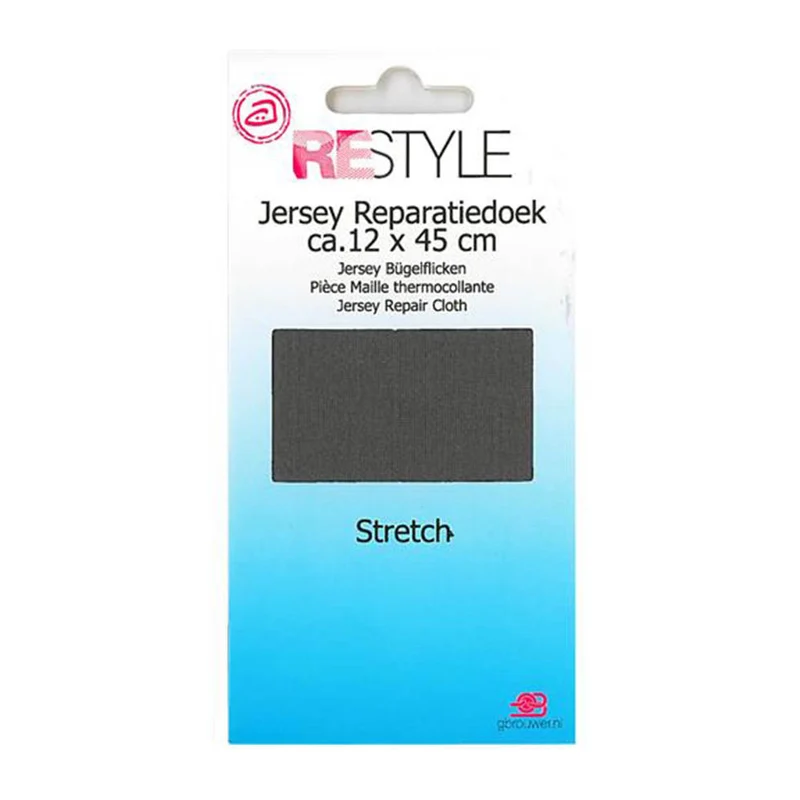 Restyle Jersey Reparatiedoek 12 cm x 45 cm 002 Grijs