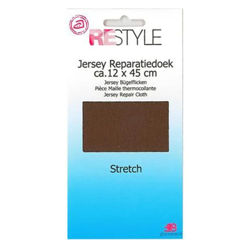 Restyle Jersey Reparatiedoek 12 cm x 45 cm 881 Bruin