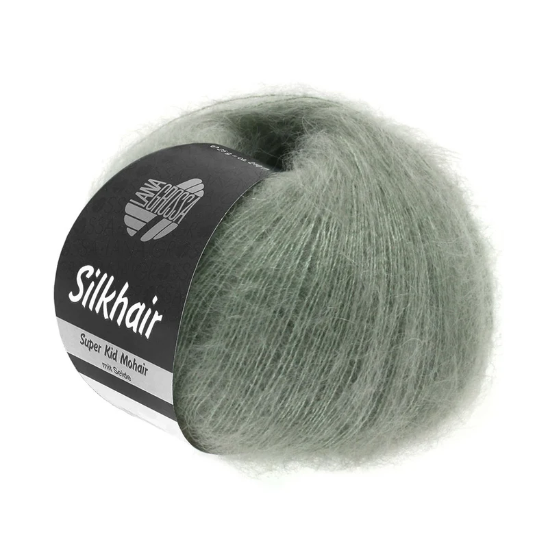 Lana Grossa Silkhair 105 Grijs Groen