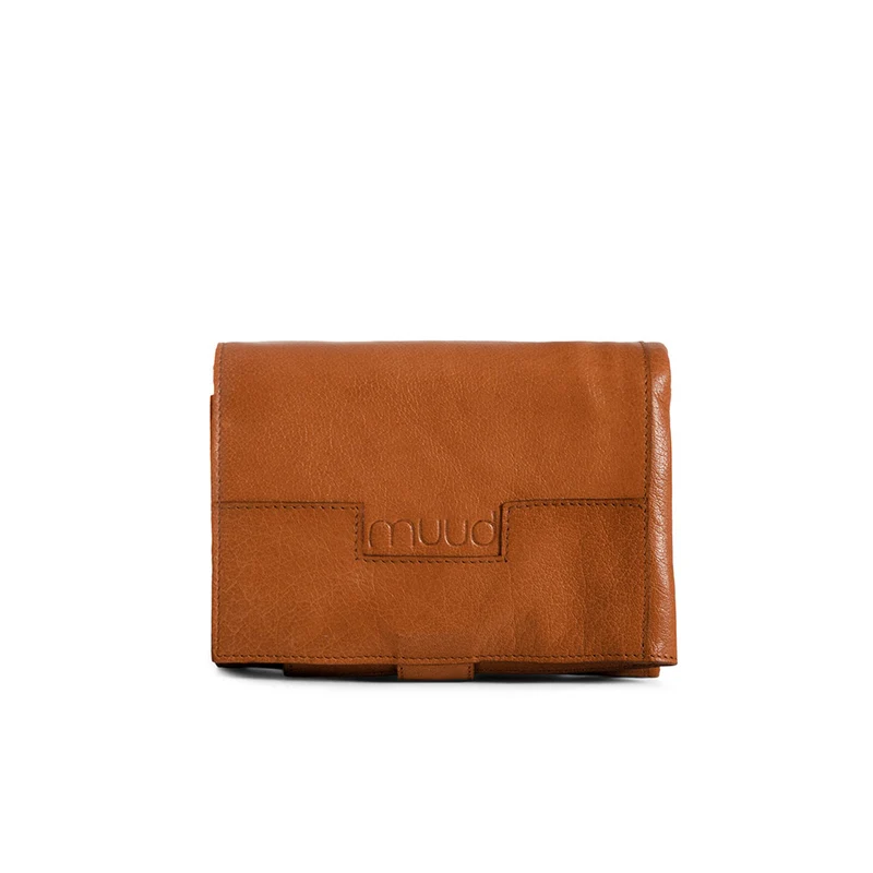 MUUD Stockholm Whisky - Handgemaakt leren etuit voor verwisselbare breinaalden 31x38x8cm