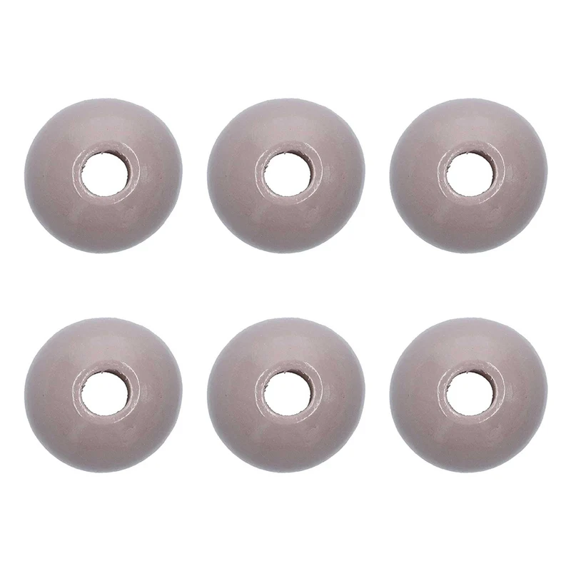 Rico Macramé Houten Kralen 30mm Light Grey - 6 stuks
