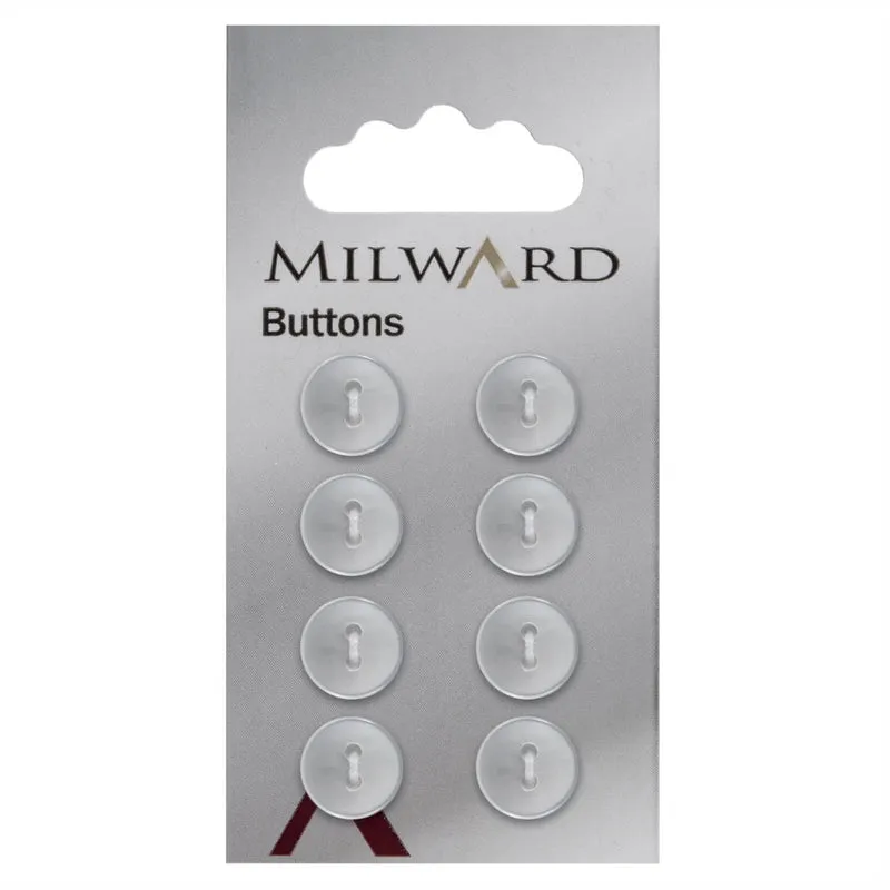 Milward Parelmoer Knoop Wit Glanzend Smalle Rand 11mm (8 stuks)