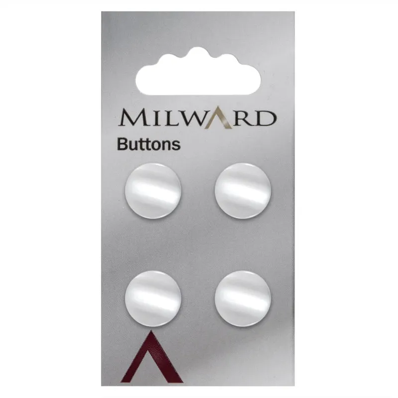 Milward Parelmoer Knoop Wit met Glans 13mm (4 stuks)