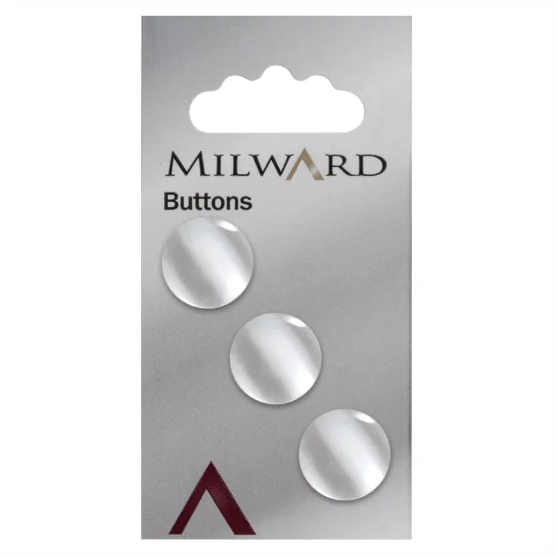 Milward Parelmoer Knoop Wit met Glans 16mm (3 stuks)