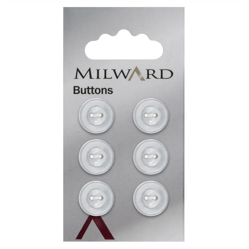 Milward Parelmoer Knoop met Extra Rondje Wit 13mm (6 stuks)
