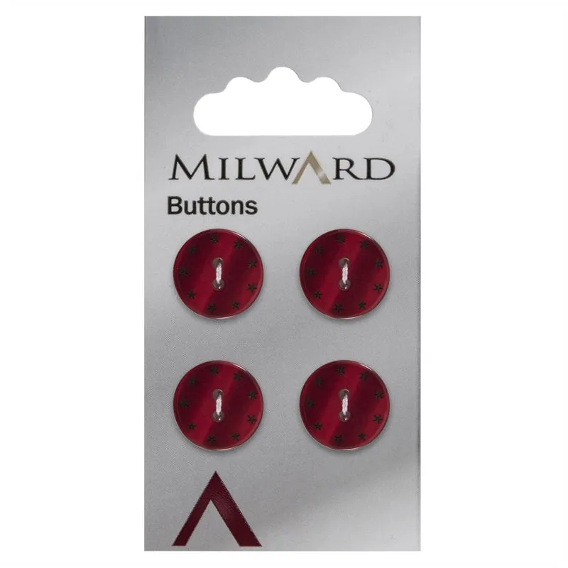 Milward Knoop met Sterretjes Rood 15mm (4 stuks)