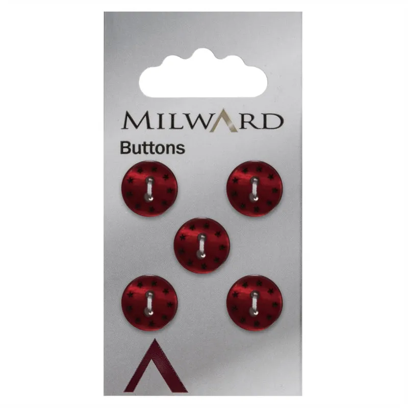 Milward Knoop met Sterretjes Rood 12mm (5 stuks)