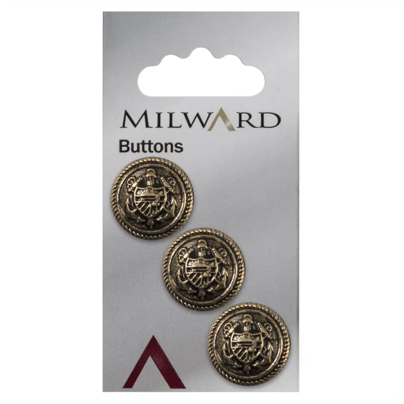 Milward Manchet Knoop Goud 19mm (3 stuks)