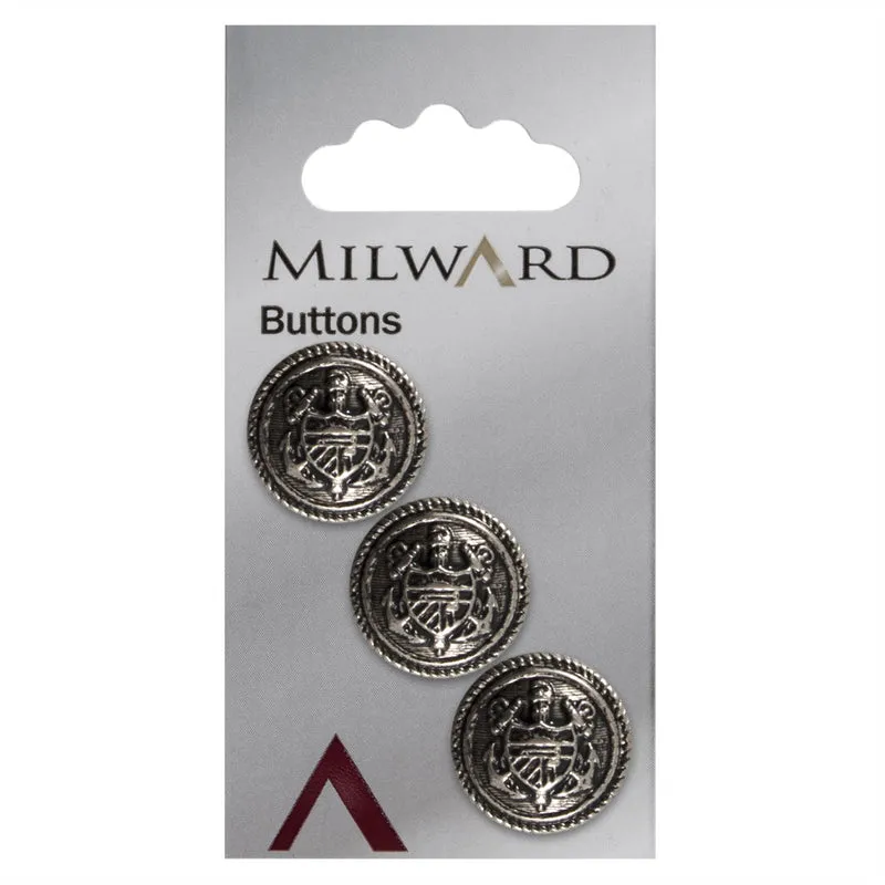 Milward Manchet Knoop Zilver 19mm (3 stuks)