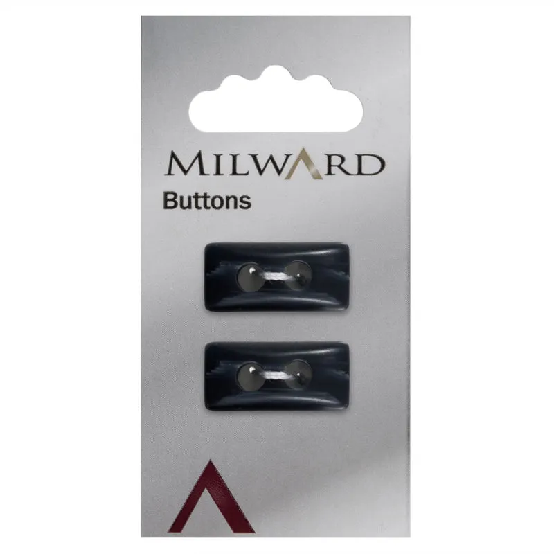 Milward Rechthoekige Knoop Blauw 15mm (2 stuks)