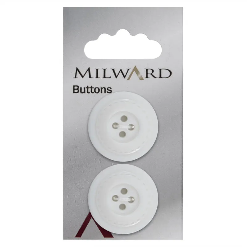 Milward Knoop Wit met Werkje 27mm (2 stuks)