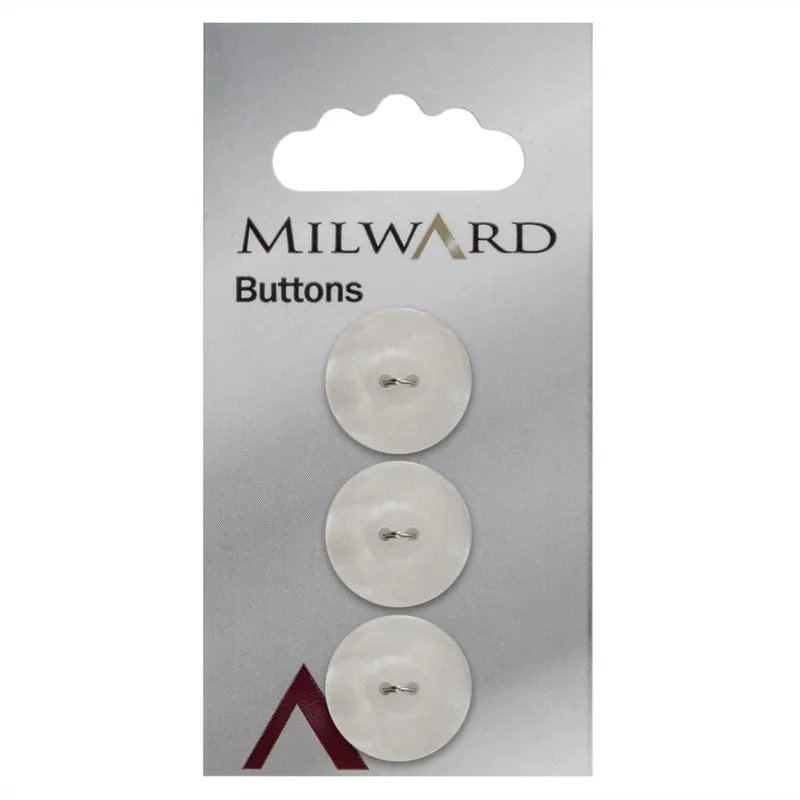 Milward Knoop Glans Wit 17mm (3 stuks)