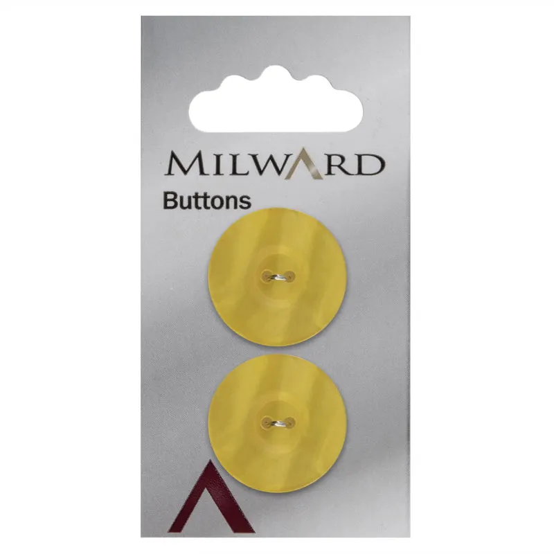Milward Glanzende Knoop Geel 22mm (2 stuks)