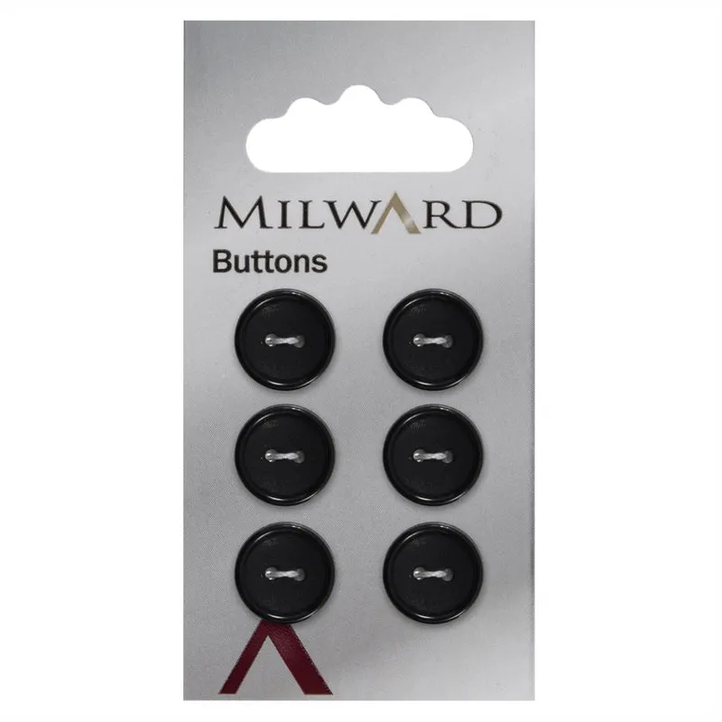 Milward Ronde Matte Knoop Zwart 13mm (6 stuks)