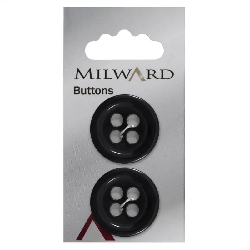 Milward Ronde Knoop Zwart 27mm (2 stuks)
