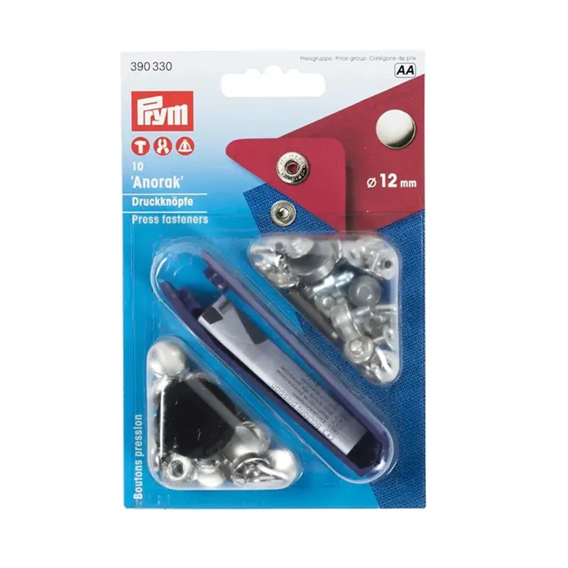 Prym Naaivrije Drukknopen Anorak 12 mm 03 Zilver