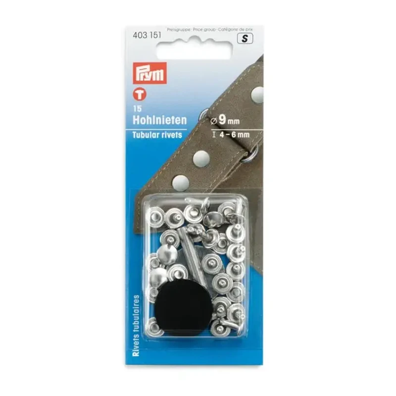 Prym Holle Nieten voor Materiaaldikte 4 - 6 mm Zilver